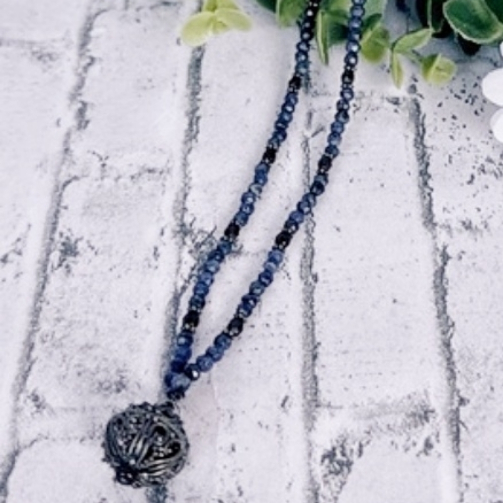 Micro Sodalite Natural Stone Bead Necklace 0006